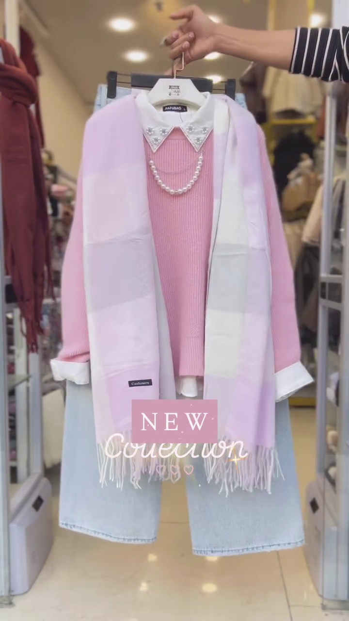 Women’s Sweatshirt and Jeans with Long Shawl Combo – Cozy Chic Meets Effortless Style