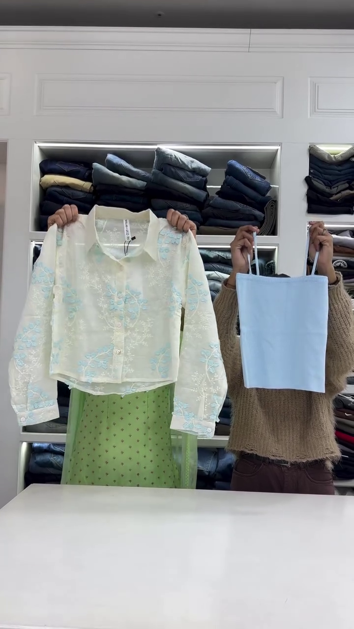 Soft Romance Redefined: Sheer Floral Lace Blouse in Pink & White – Layered Casualwear for Women