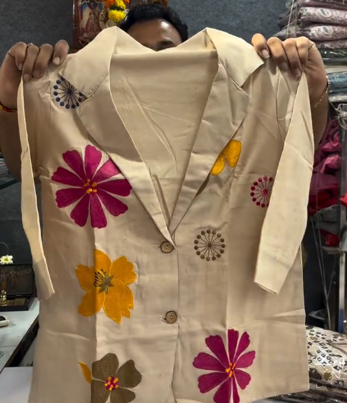 🤎 Earthy Elegance: Embroidered V-Neck Kurta Set