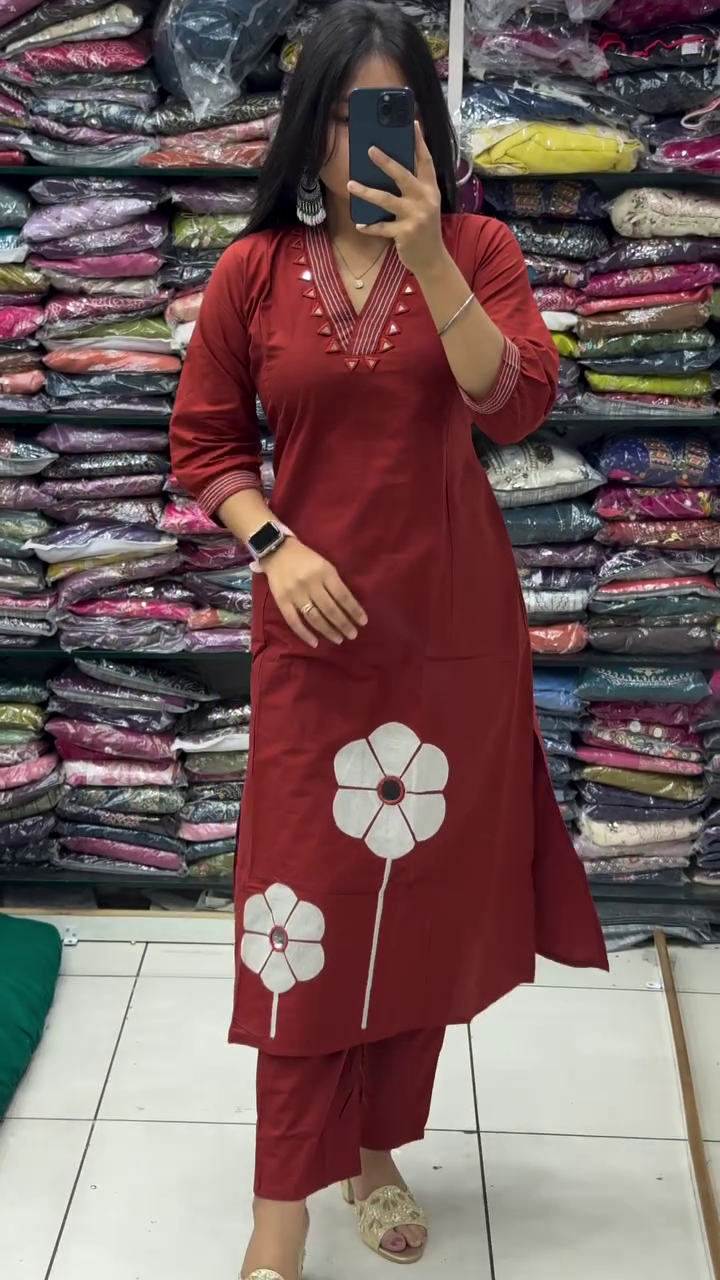 ❤️ Bold Bloom: Red Floral Statement Kurta Set