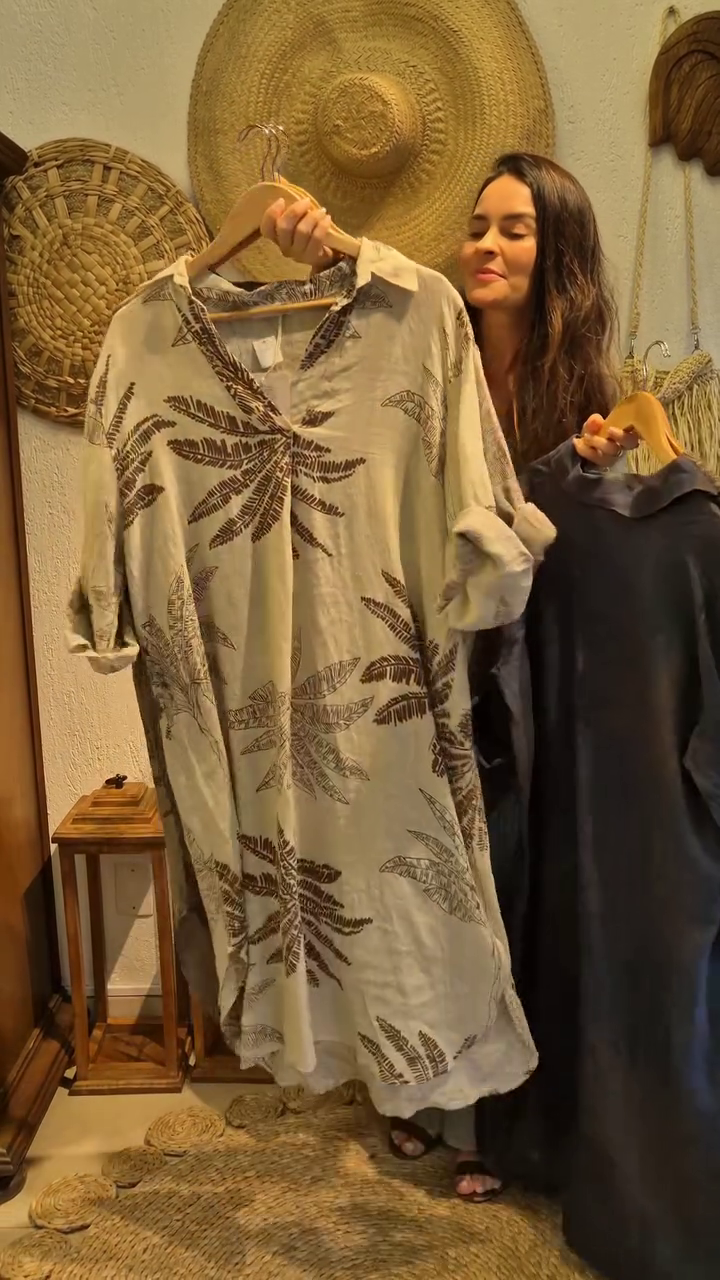 🌿 Earthy Breeze: Olive Leaf Print Kurta