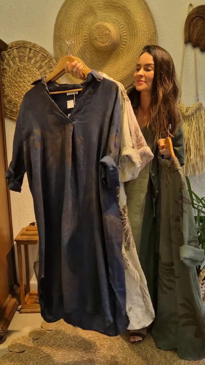🌿 Earthy Breeze: Olive Leaf Print Kurta