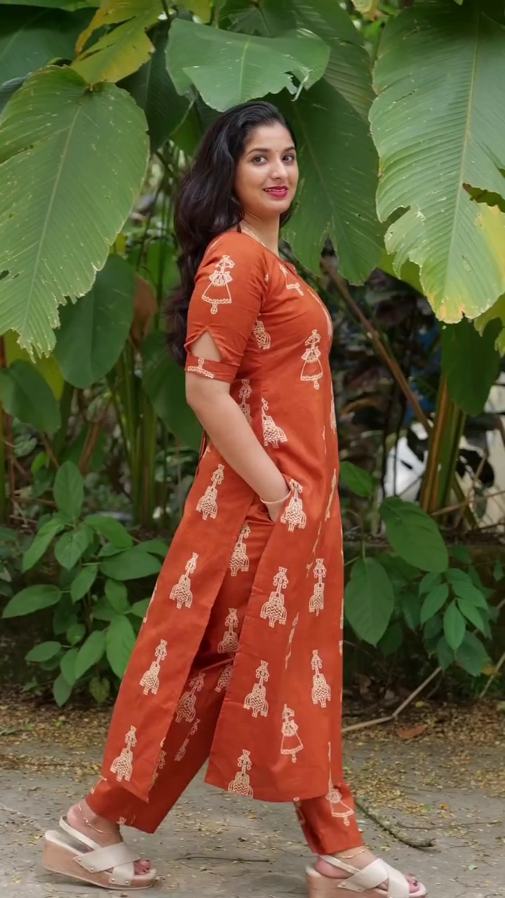 Elegant Charcoal Grey Printed Kurti Set – Minimal Tradition with Modern Grace