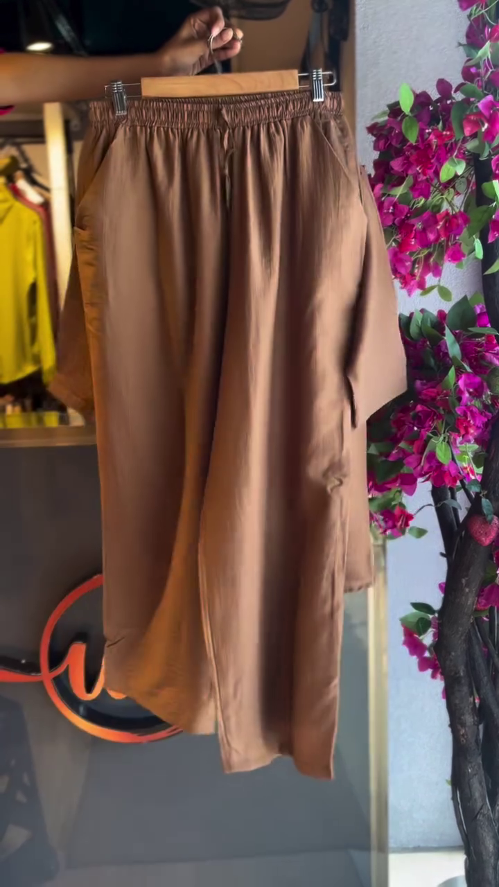 Mocha Brown Embroidered Co-Ord Set – Understated Luxury with Modern Elegance