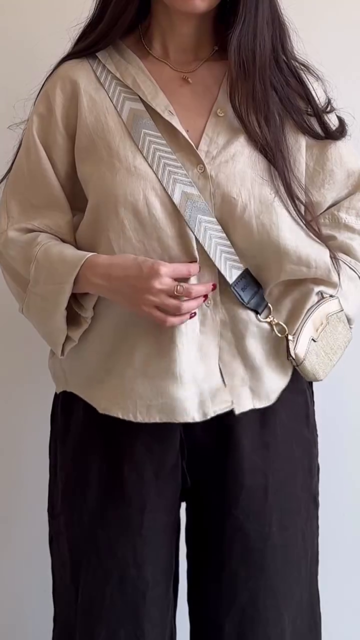 Effortless Elegance: Women’s Loose Fit Shirt with Cuban Collar