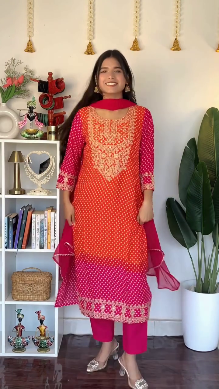 Elegant Brown Viscose Chanderi Straight Kurta Set with Palazzo & Dupatta – Timeless Comfort Meets Ethnic Grace