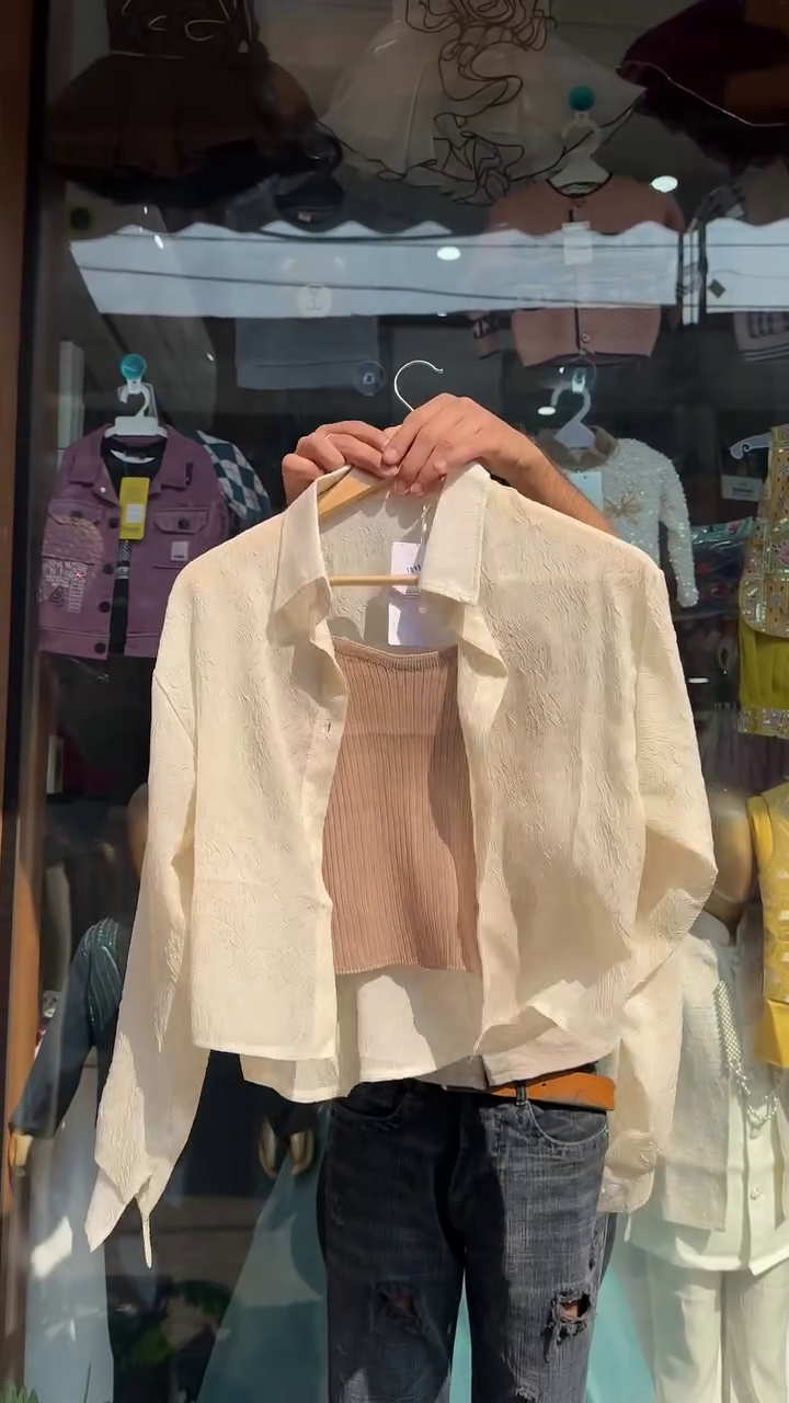 Beige Lightweight Linen-Look Button-Down Shirt for Women – Effortless Elegance for Everyday Wear
