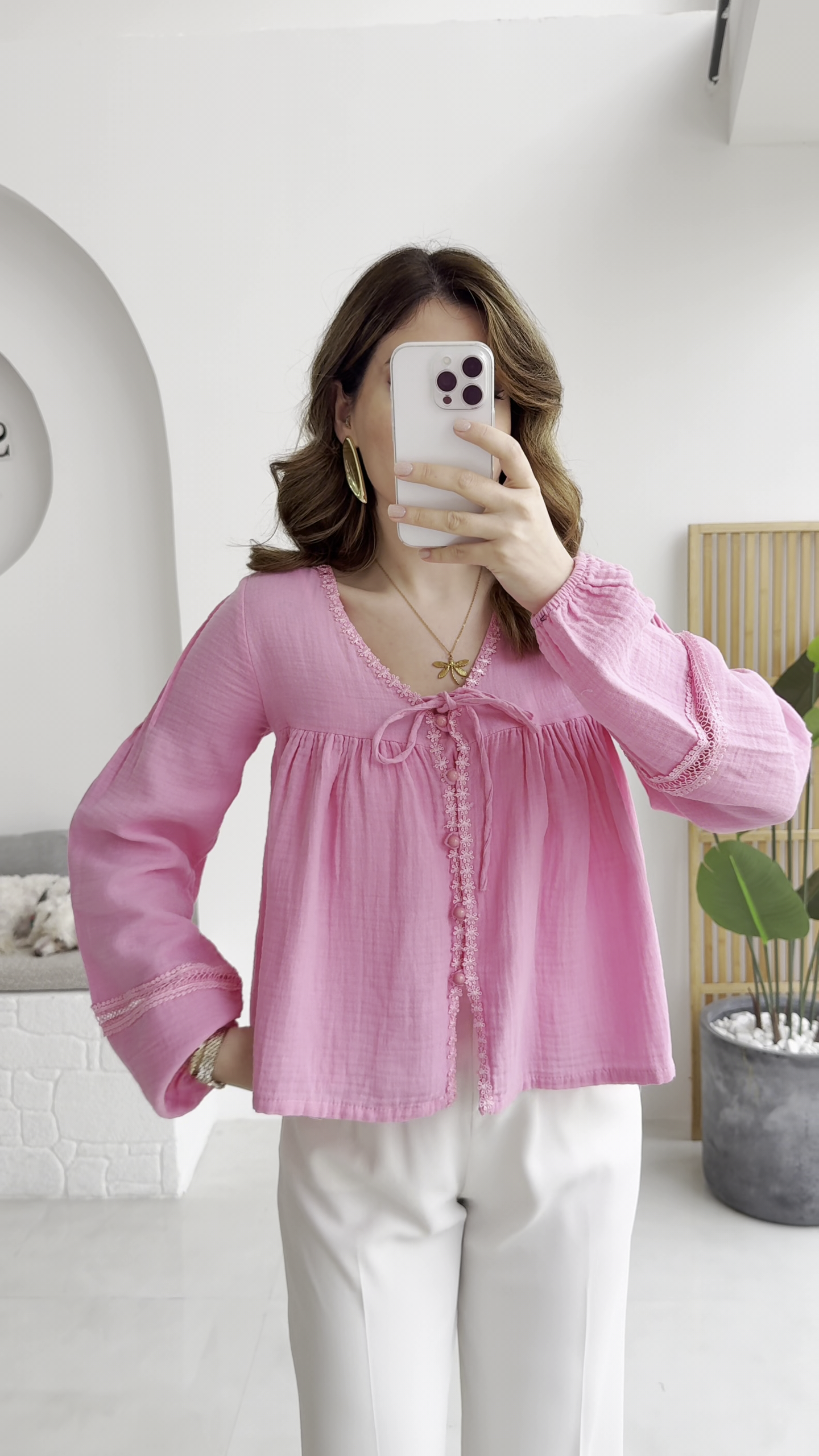 Round-Neck Top with Tie-Up – Effortless Style with a Playful Twist