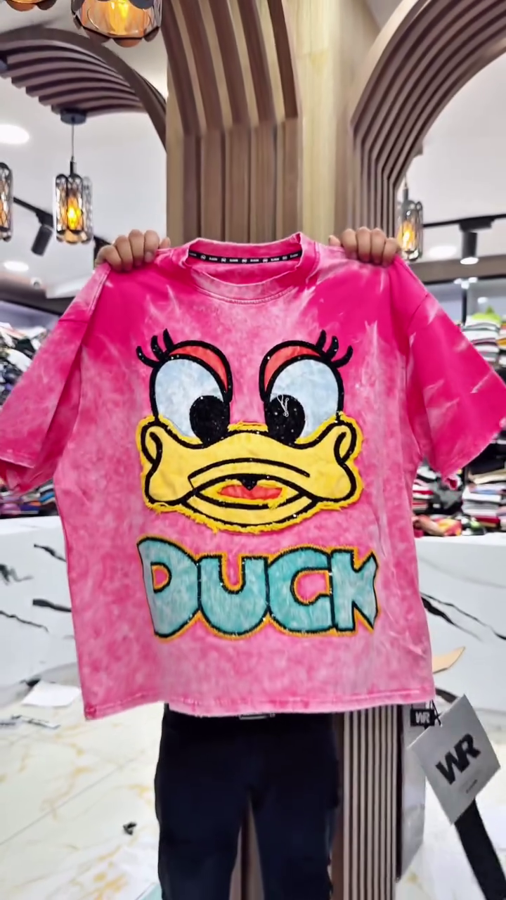 Playful & Trendy: Pink and Grey Tie-Dye T-Shirt Featuring Bugs Bunny