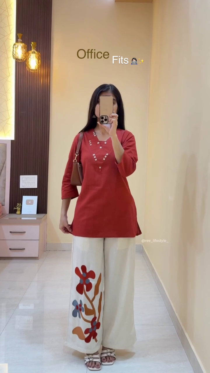 Elegant & Timeless: Black Embroidered Kurta Set with Palazzo Trousers