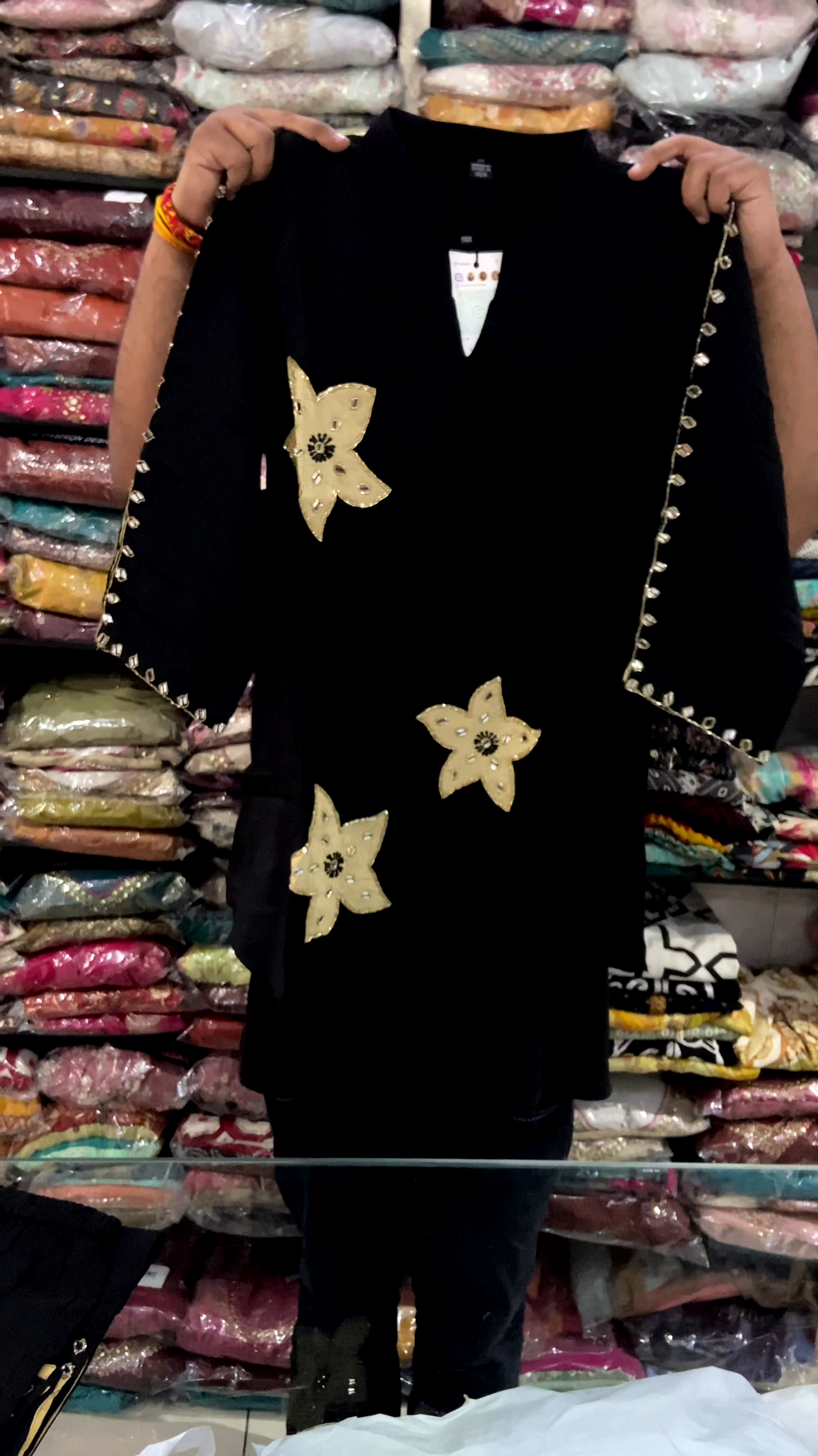 Opulent & Elegant: Black Velvet Designer Salwar Suit with Gold Embroidery