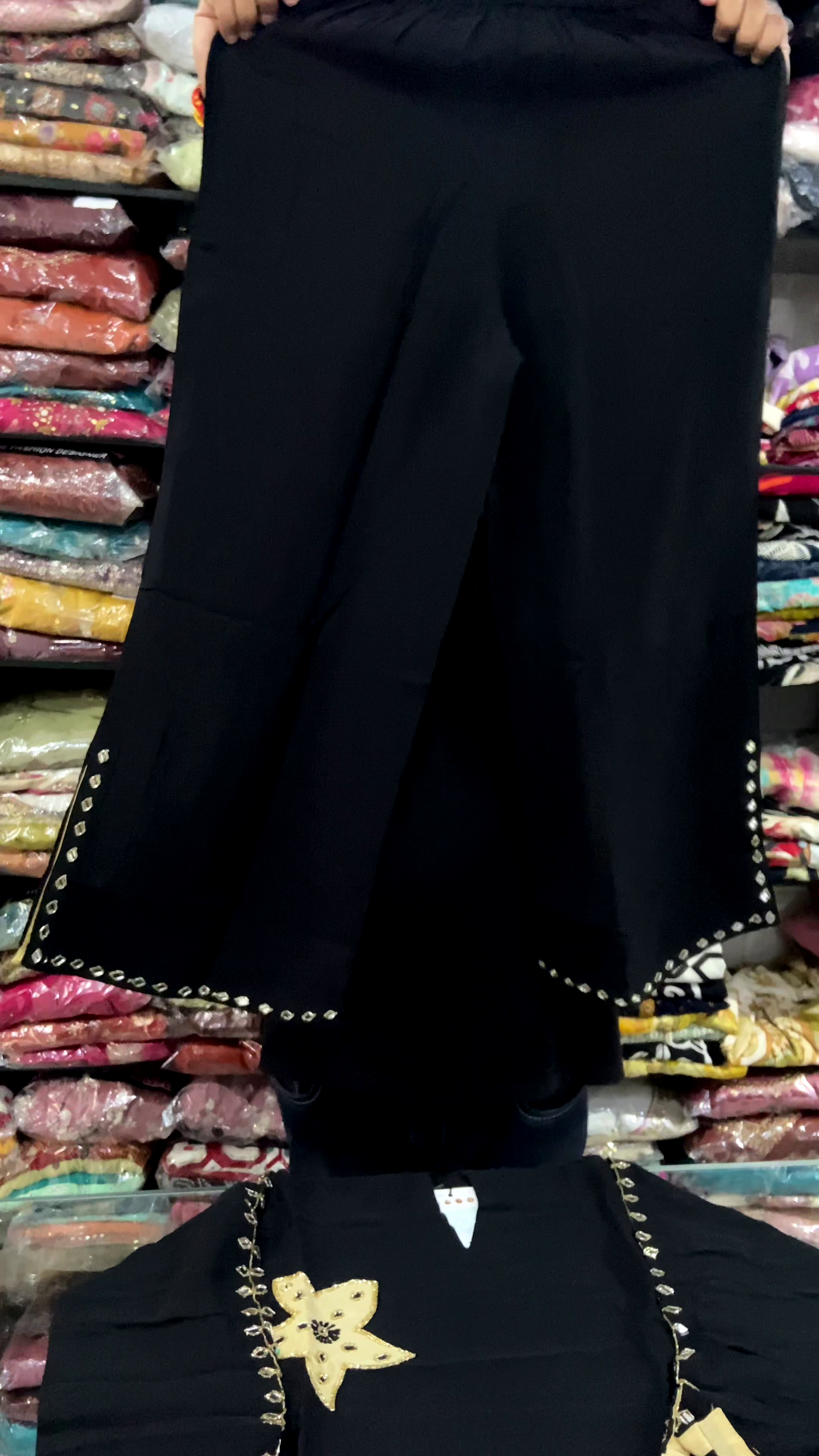 Opulent & Elegant: Black Velvet Designer Salwar Suit with Gold Embroidery