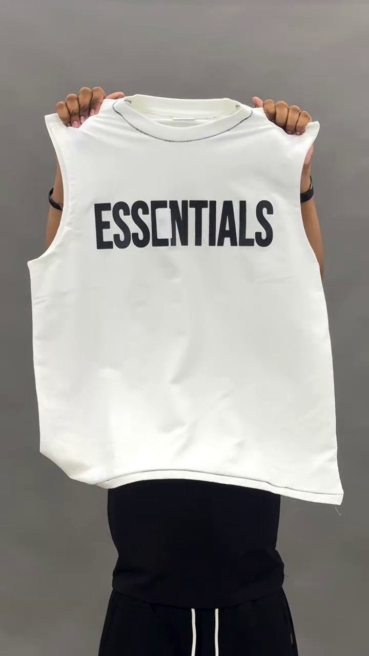 Men’s White Cotton Sleeveless Vest – High-Street Casual Comfort for Summer