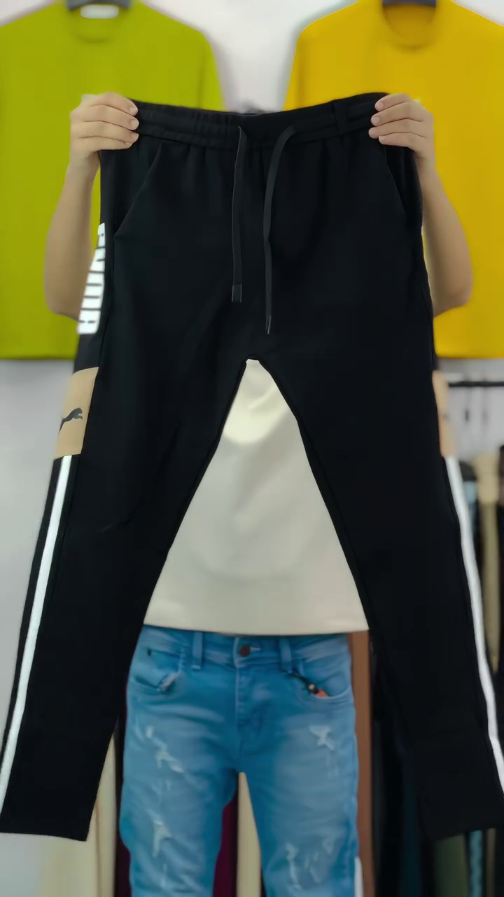🖤 Sporty Black Track Pants with Side Stripes – Performance Meets Style