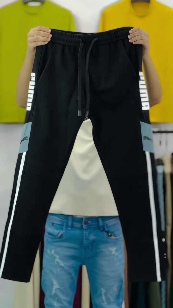 🖤 Sporty Black Track Pants with Side Stripes – Performance Meets Style