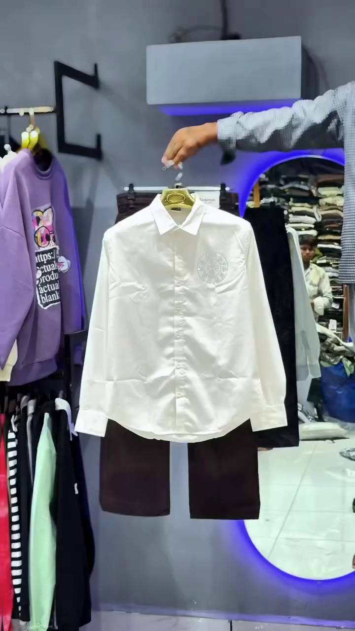 🤍 Classic White Shirt & Brown Straight-Fit Pants Combo – Smart Casual Perfection