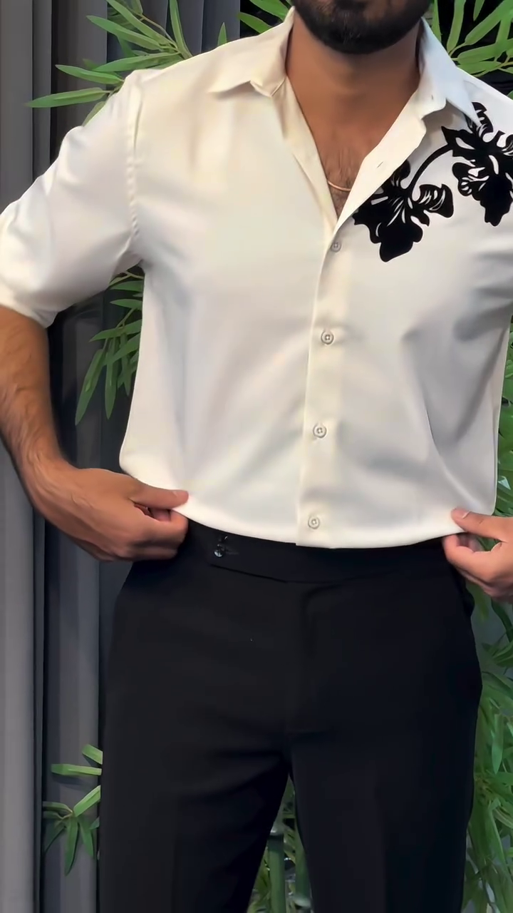 🤎 Premium Olive Shirt with Black Formal Trousers – Sleek & Sophisticated Style