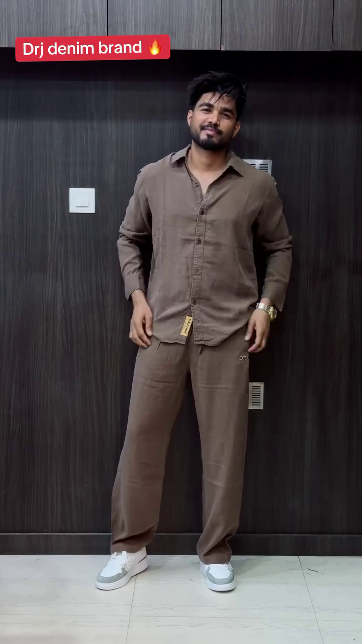 🤎 Earthy Brown Co-ord Set – Relaxed Luxury by DRJ Denim