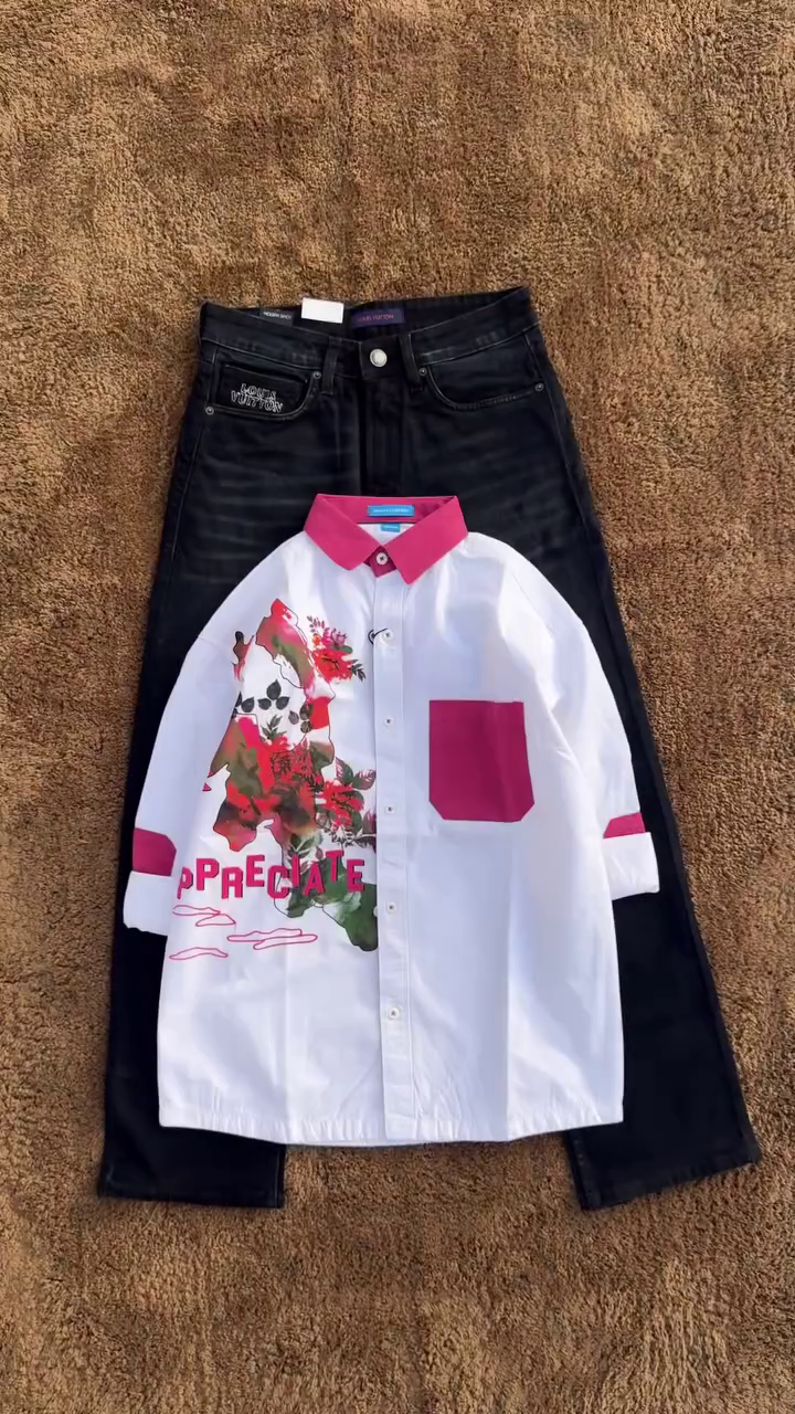 🦜 Bold Graphic Shirt with Black Denim – Statement Street Style Look