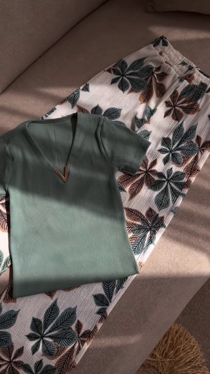 🌿 Fresh Green Co-ord Set – Nature-Inspired Elegance