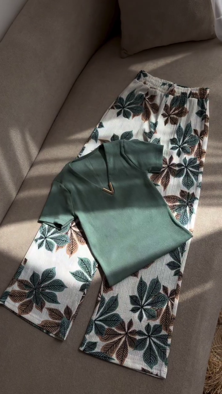 🌿 Fresh Green Co-ord Set – Nature-Inspired Elegance