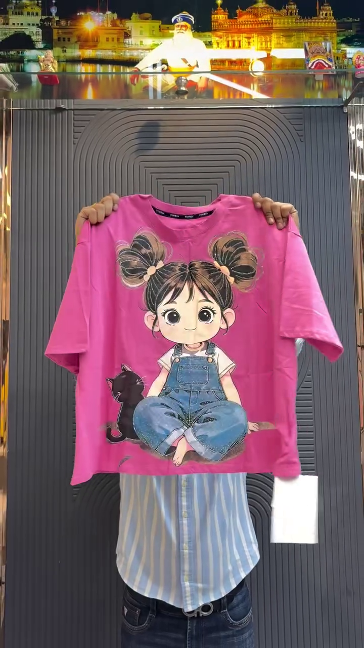 💖 Cute Cartoon Graphic Tee – Playful & Adorable Vibes