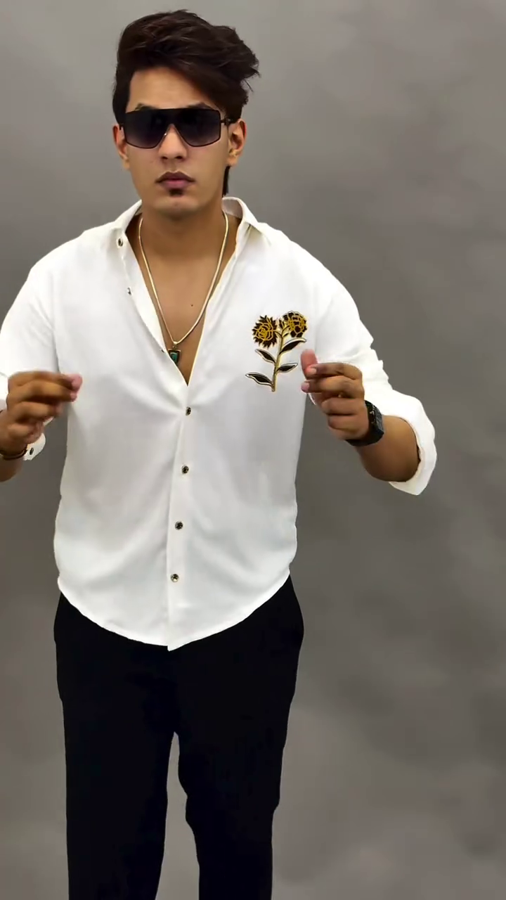 🖤 Black Floral Embroidered Shirt – Minimal Yet Striking