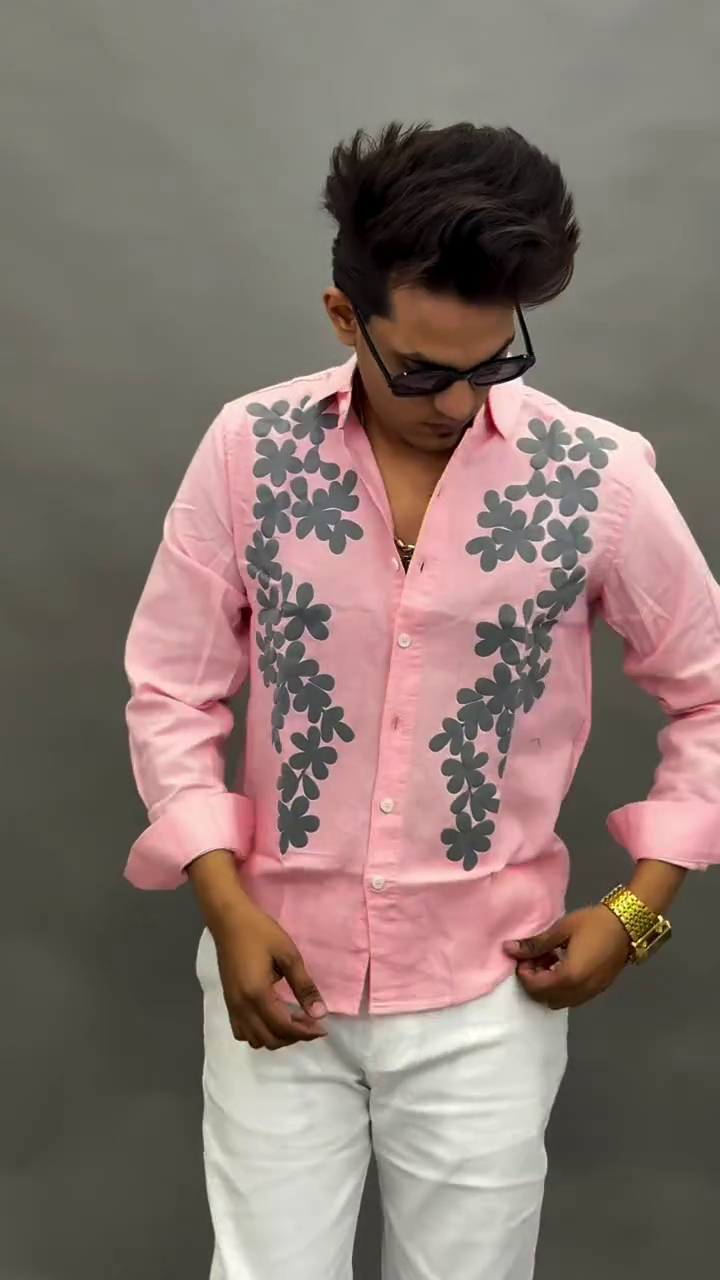 🌸 Pink Floral Statement Shirt – Bold, Fresh & Trendy