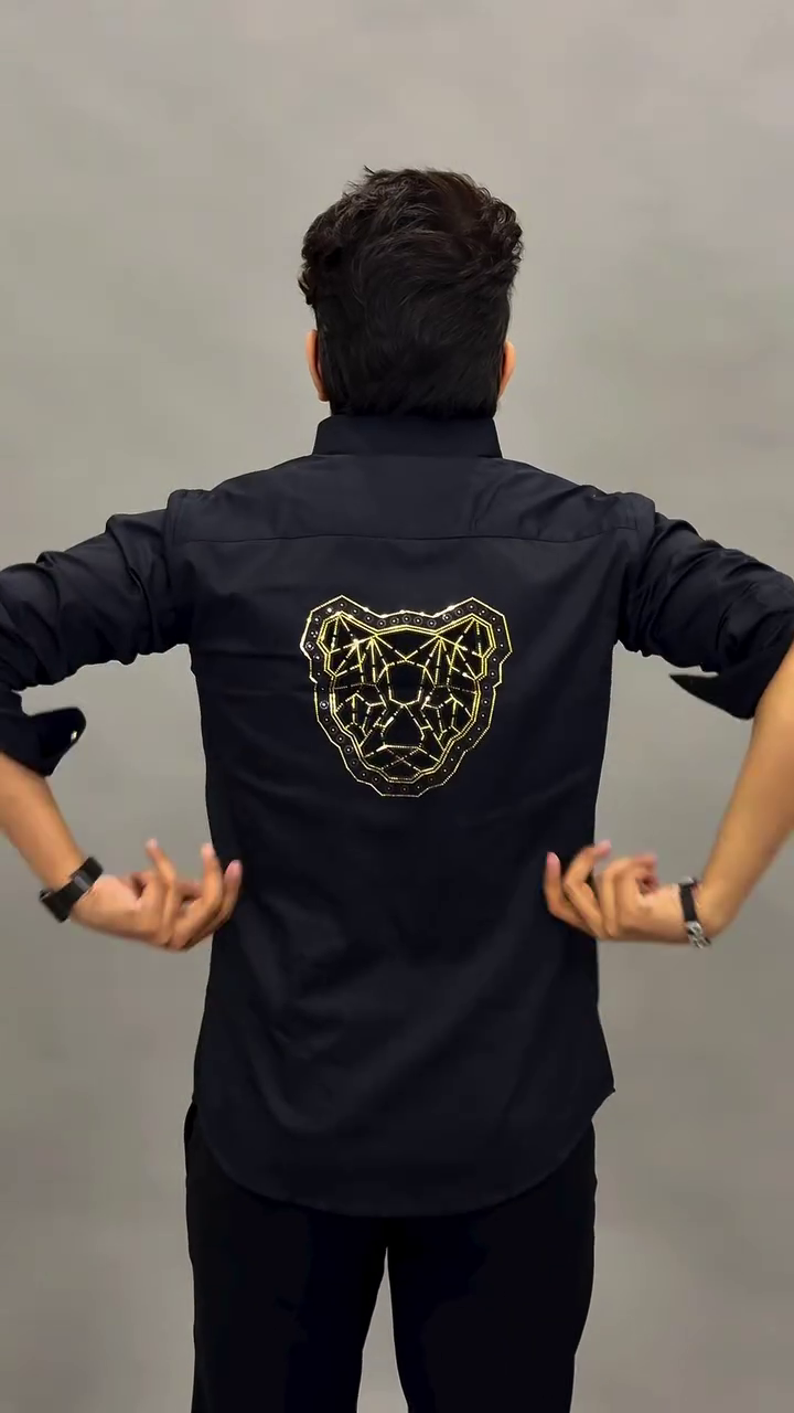 White Premium Shirt with Black-Gold Crest – Class Meets Confidence