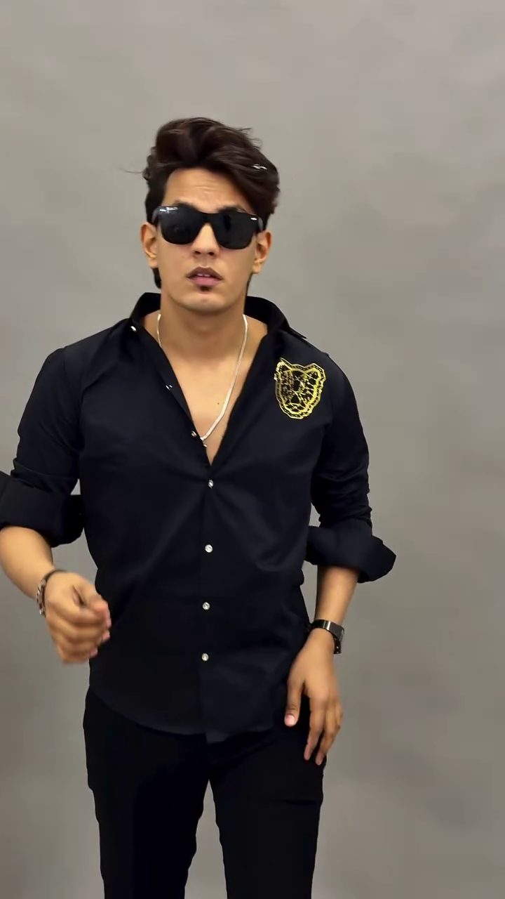 White Premium Shirt with Black-Gold Crest – Class Meets Confidence