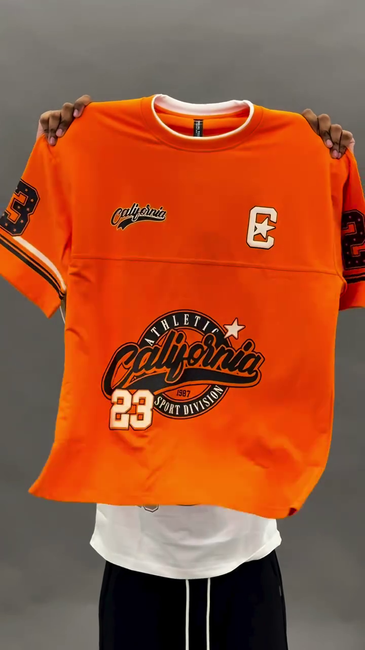 🧡 California Athletic Graphic T-Shirt – Bold Streetwear Energy