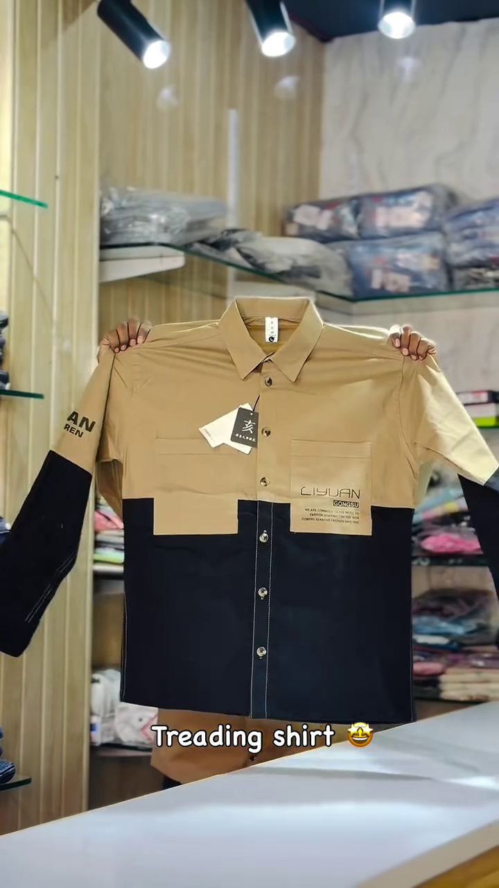 🤍🤎 Dual Tone Trending Shirt – Modern Style, Fresh Contrast
