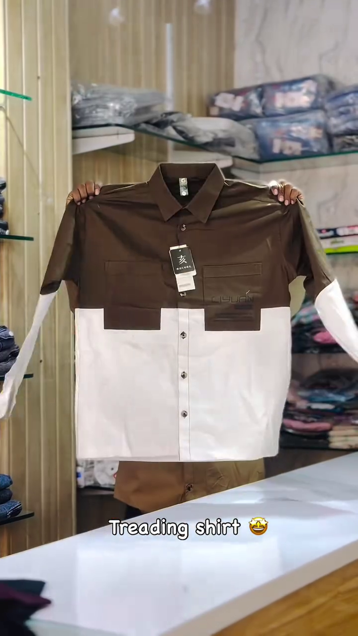 🤍🤎 Dual Tone Trending Shirt – Modern Style, Fresh Contrast