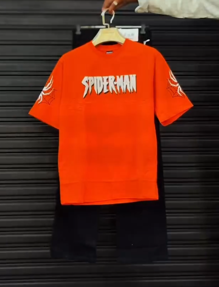 🕷️ Spider-Man Street Set – Bold Graphic Tee & Denim Combo