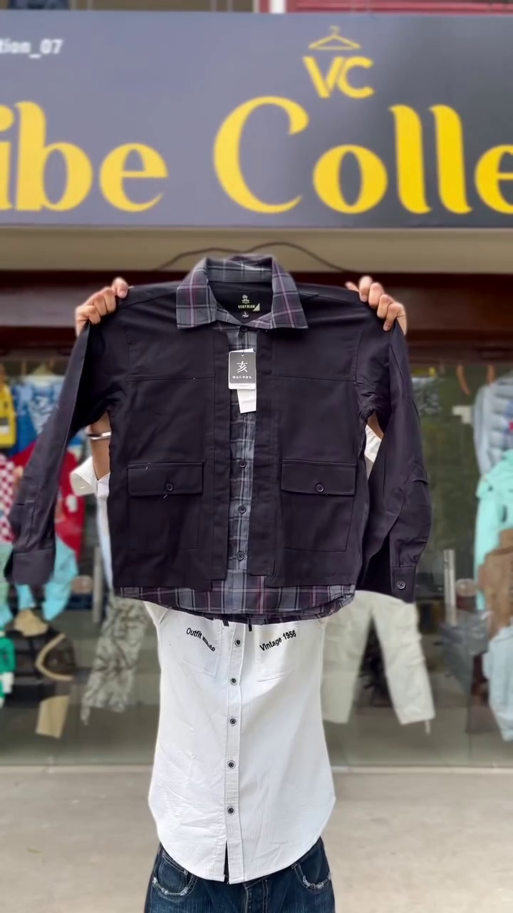 ✨ Premium Layered Check Shirt – Smart Casual with a Stylish Twist