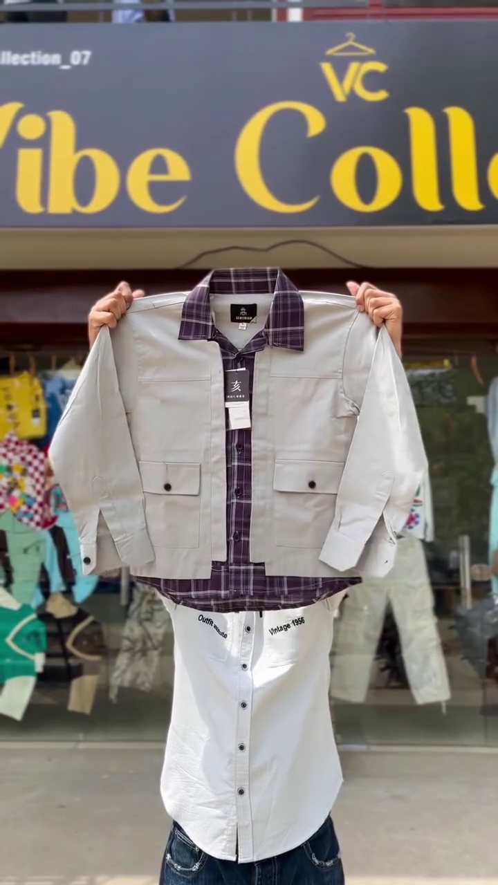 ✨ Premium Layered Check Shirt – Smart Casual with a Stylish Twist