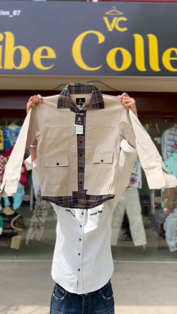 ✨ Premium Layered Check Shirt – Smart Casual with a Stylish Twist