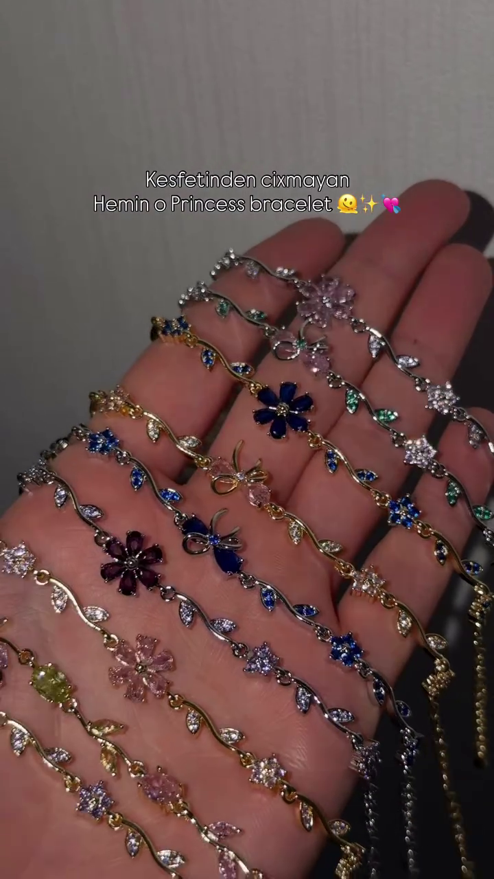💎 Princess Floral Charm Bracelets – Elegant Sparkle for Every Occasion