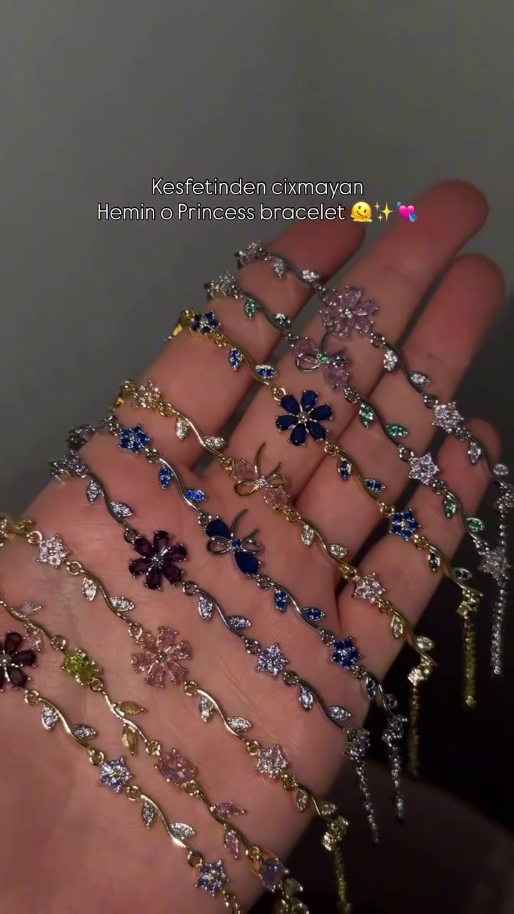 💎 Princess Floral Charm Bracelets – Elegant Sparkle for Every Occasion