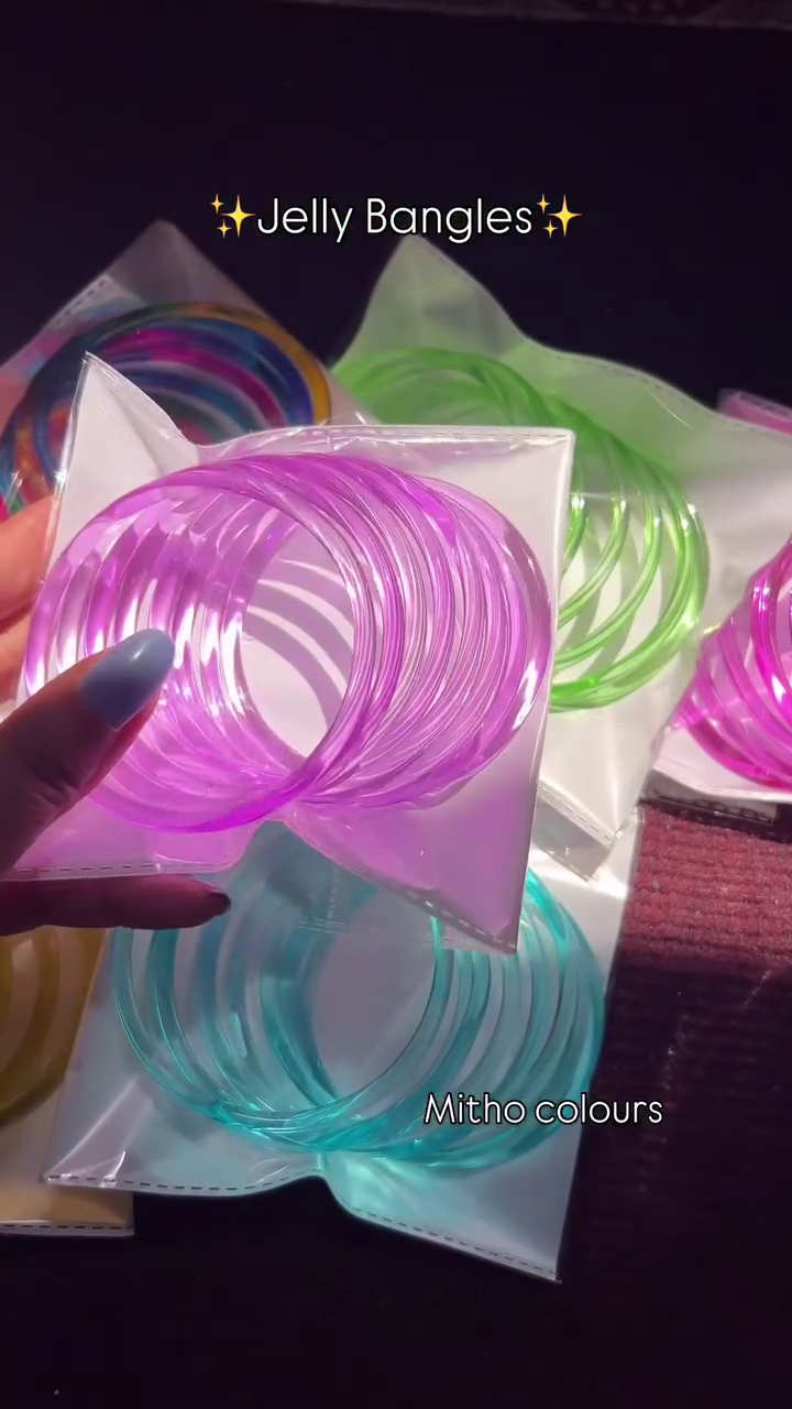 Vibrant & Playful: Trending “Mitho” Color Jelly Bangles