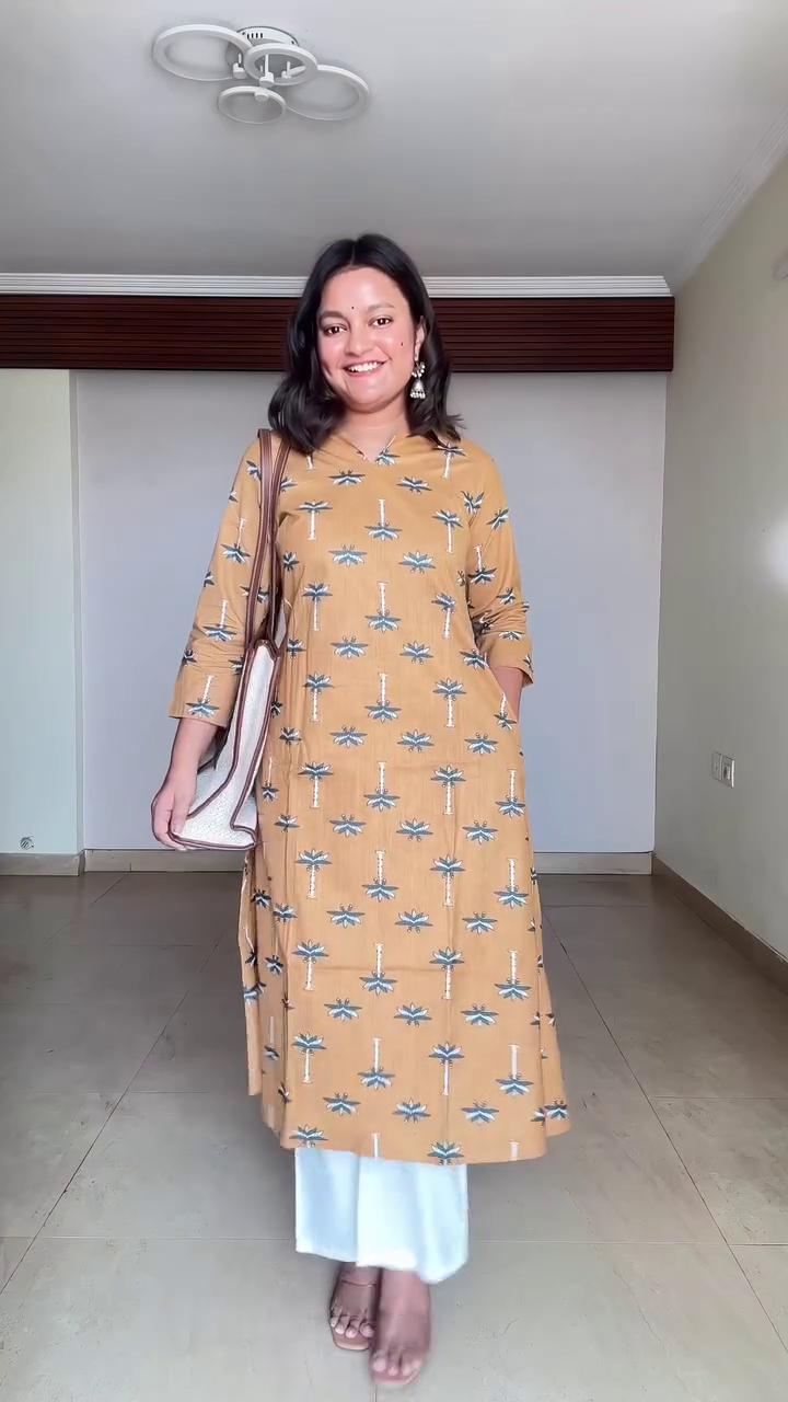 Elegant & Breezy: White Floral Embroidered A-Line Cotton Kurta Set for Women