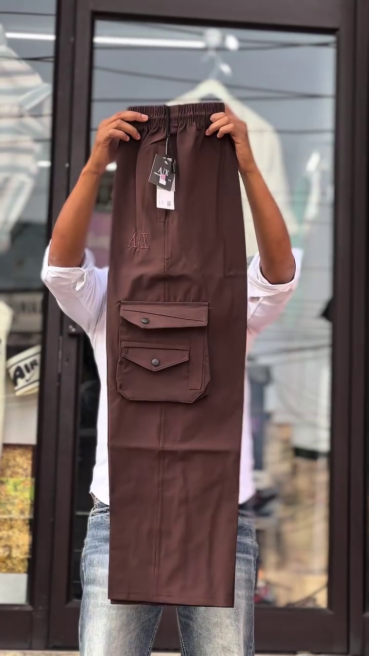 Utility Meets Comfort: Beige Men’s Cotton Bio-Washed Cargo Track Pants