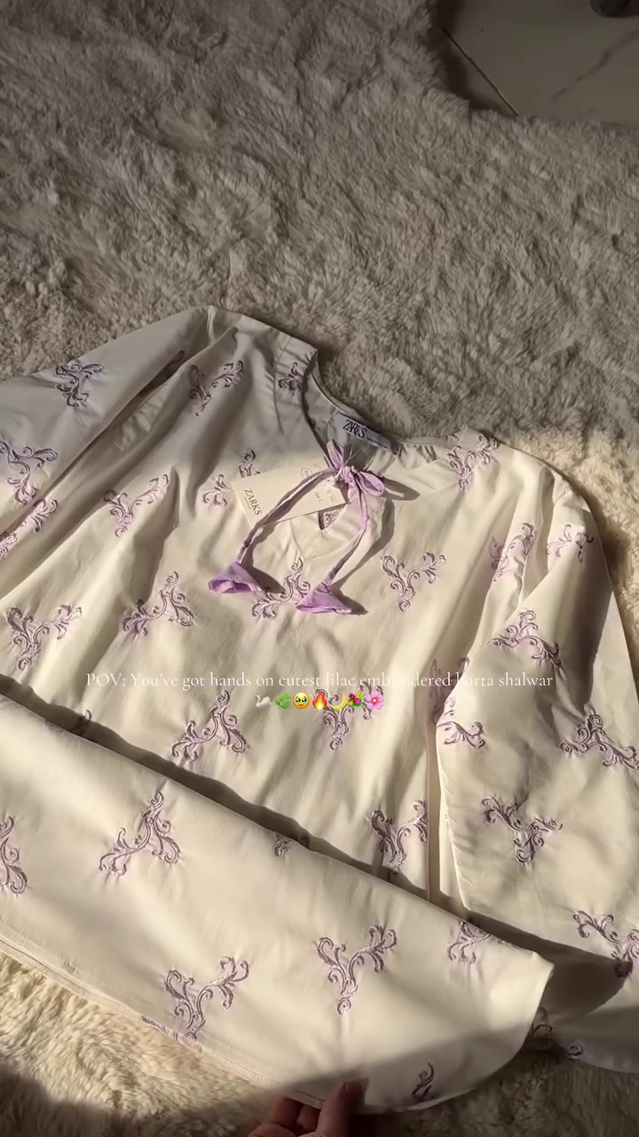 Subtle Sophistication: Lilac Embroidered Kurta and Shalwar Set
