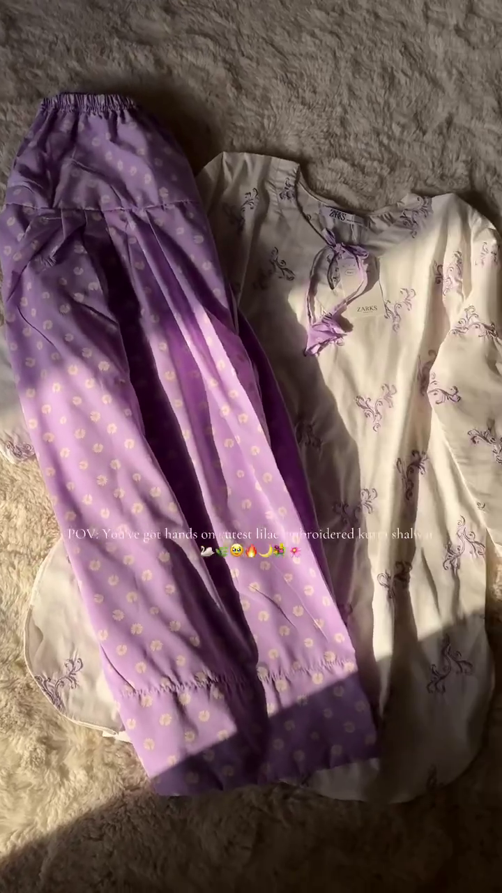 Subtle Sophistication: Lilac Embroidered Kurta and Shalwar Set