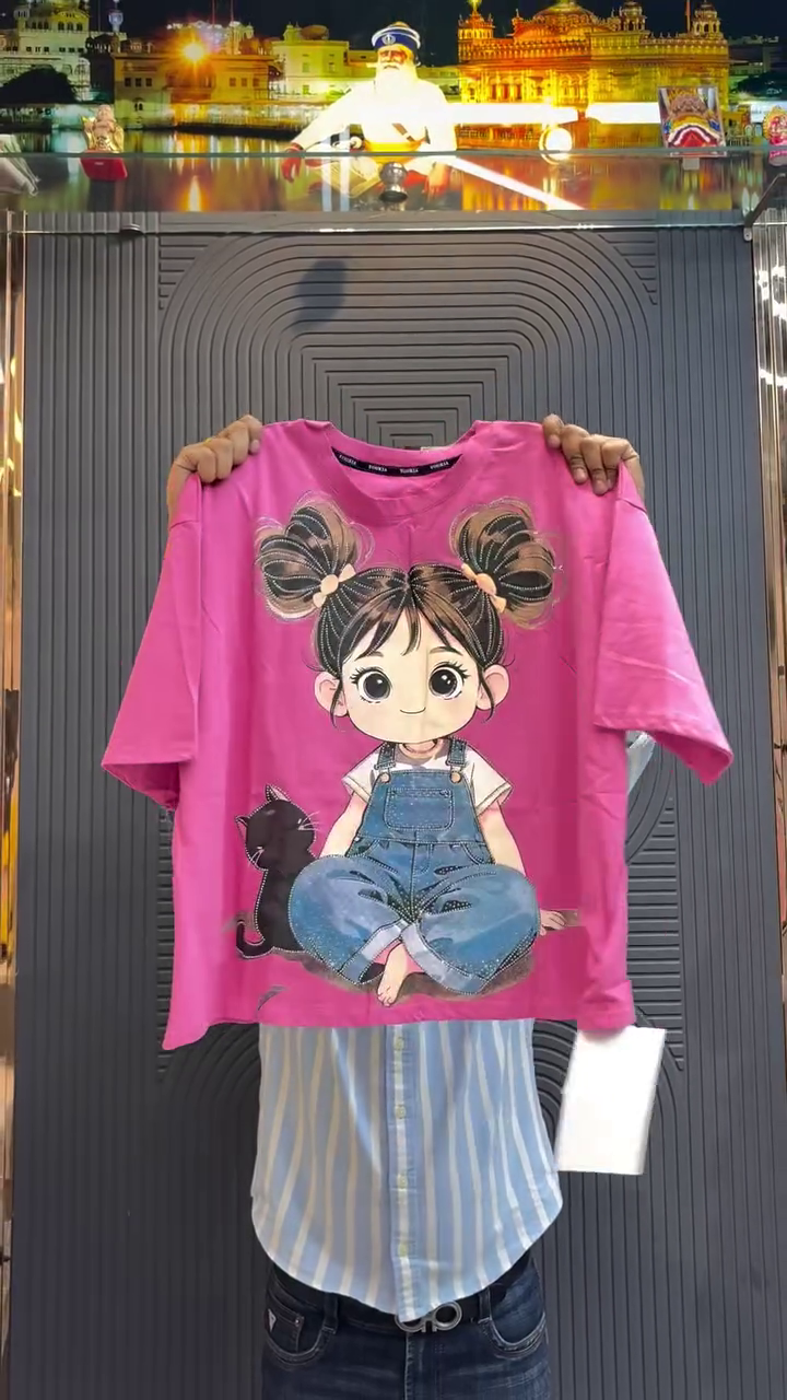 Everyday Cool: Pink Printed T-Shirt for Effortless Casual Style