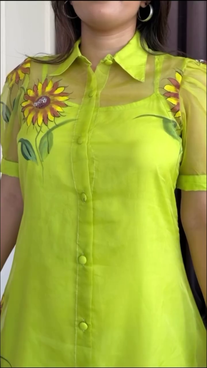 Bloom in Elegance with the Ambraee Shirt Dress — Hand-Painted Florals & Dreamy Puff Sleeves at Just ₹99!