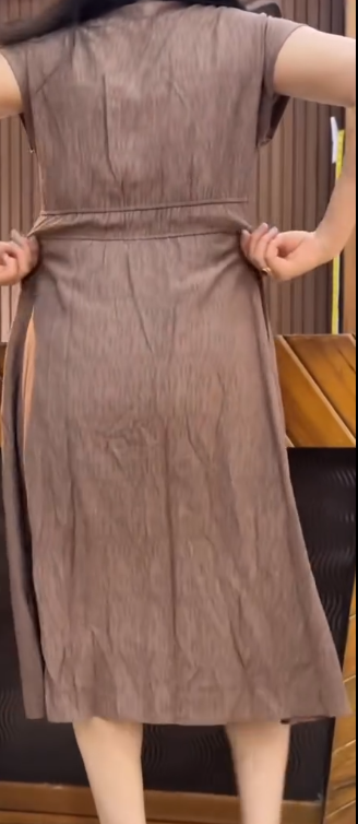 Elegant Brown Button-Down Midi Dress for Timeless Everyday Style