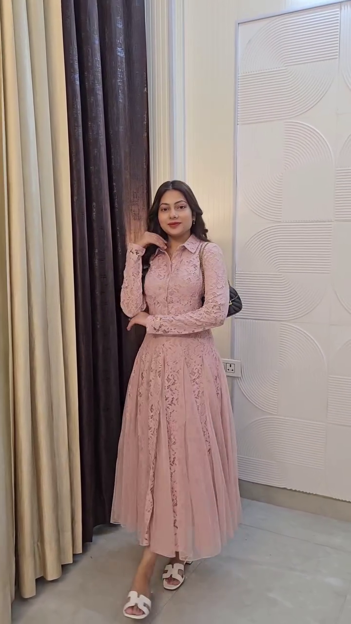 Blush  Lace Maxi Dress – Timeless Elegance for Every Special Occasion