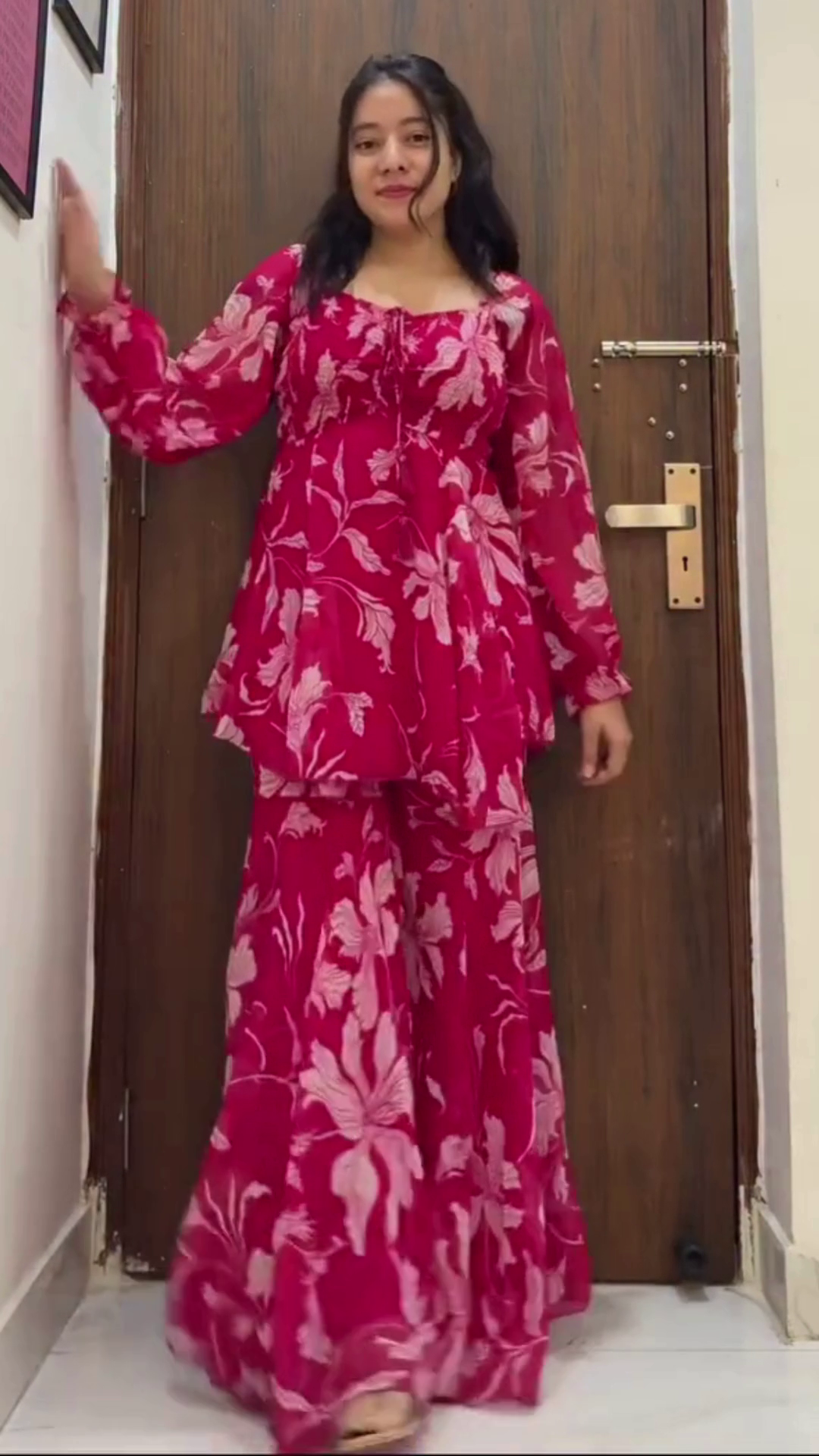 Elegant Pink Floral Co-Ord Set for Stylish Everyday Glam