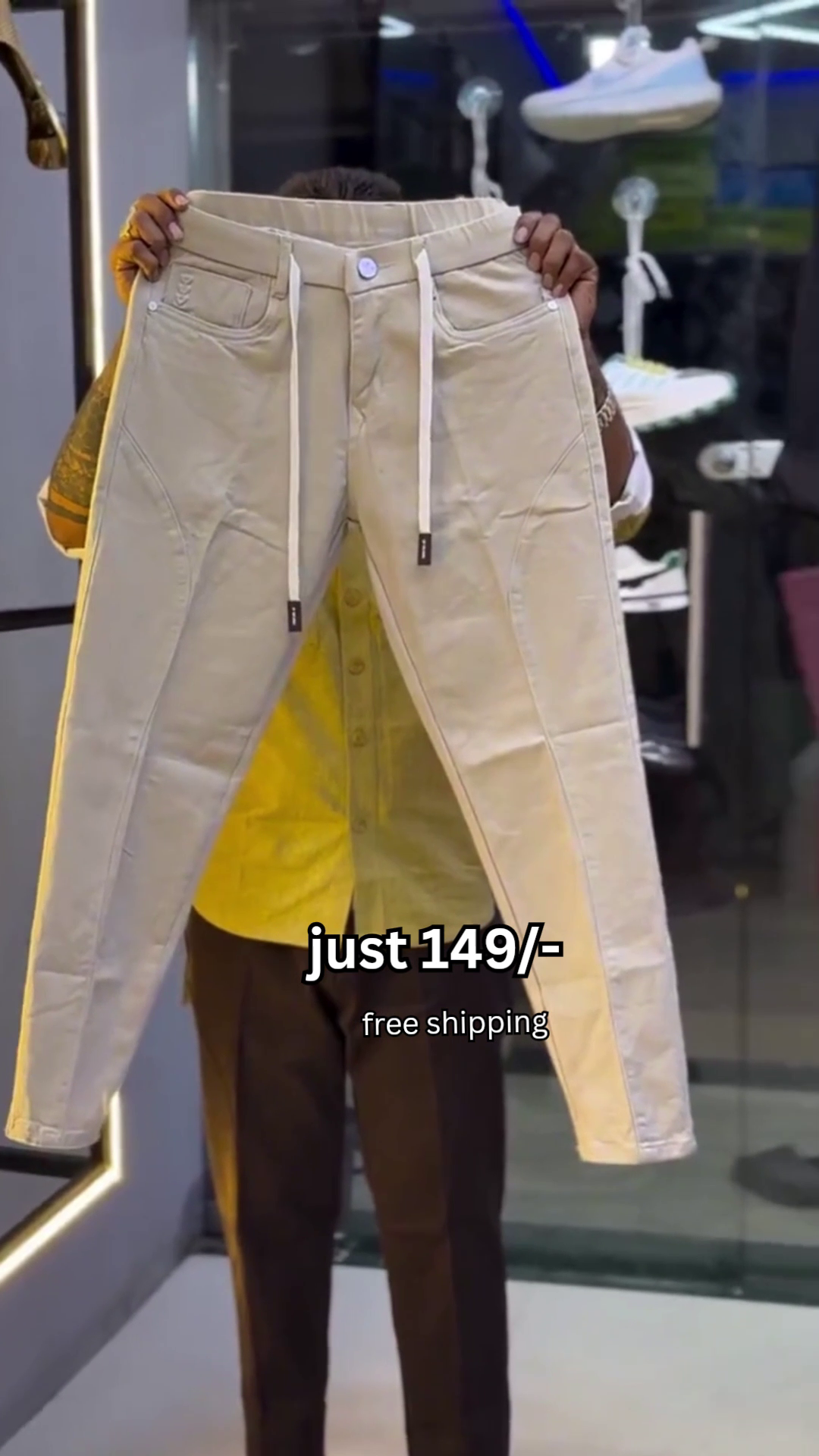 Premium White Cargo Fit Pants